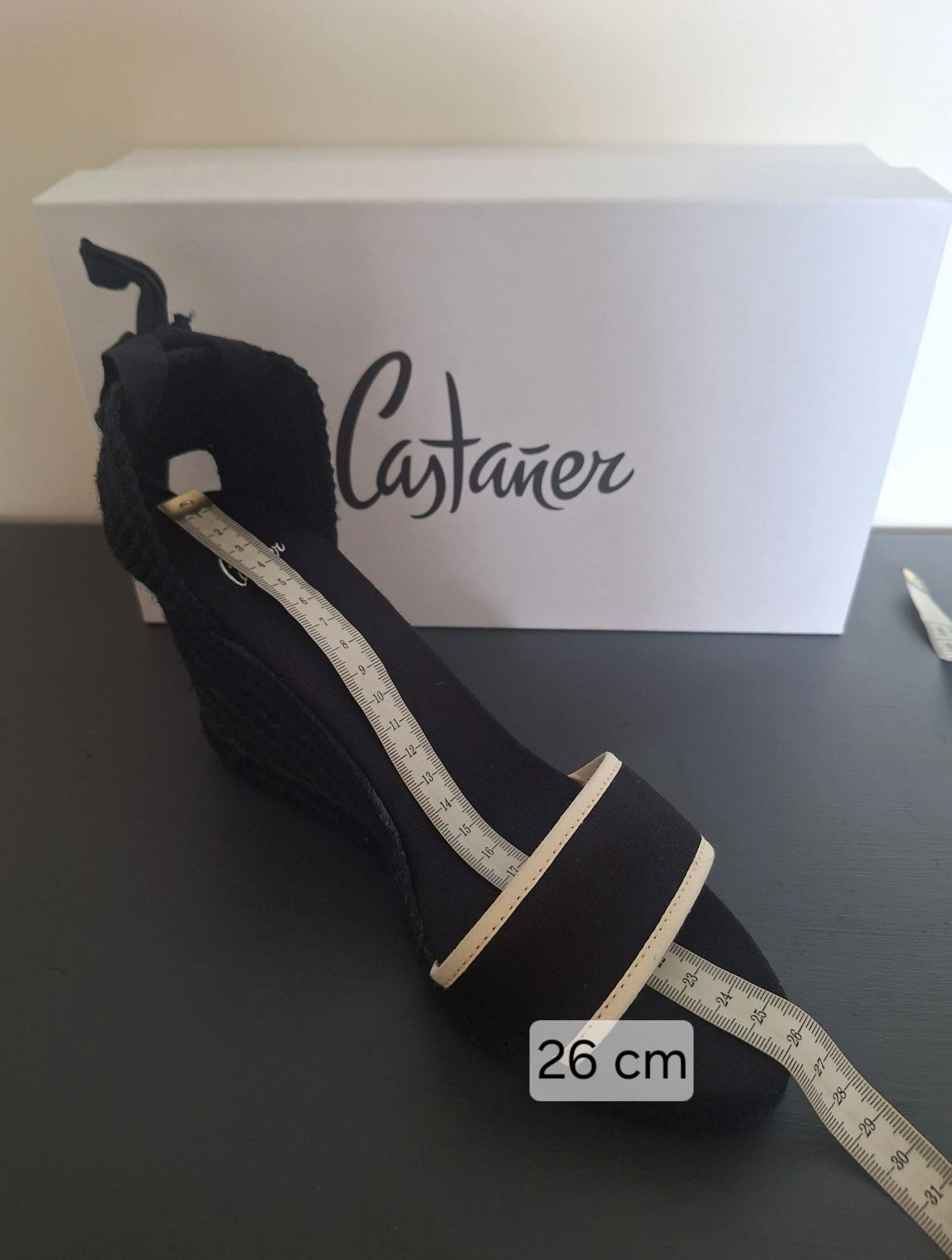 Castañer noir avec crème espadrilles / chaussures à talons carrés taille 41 – photo 5